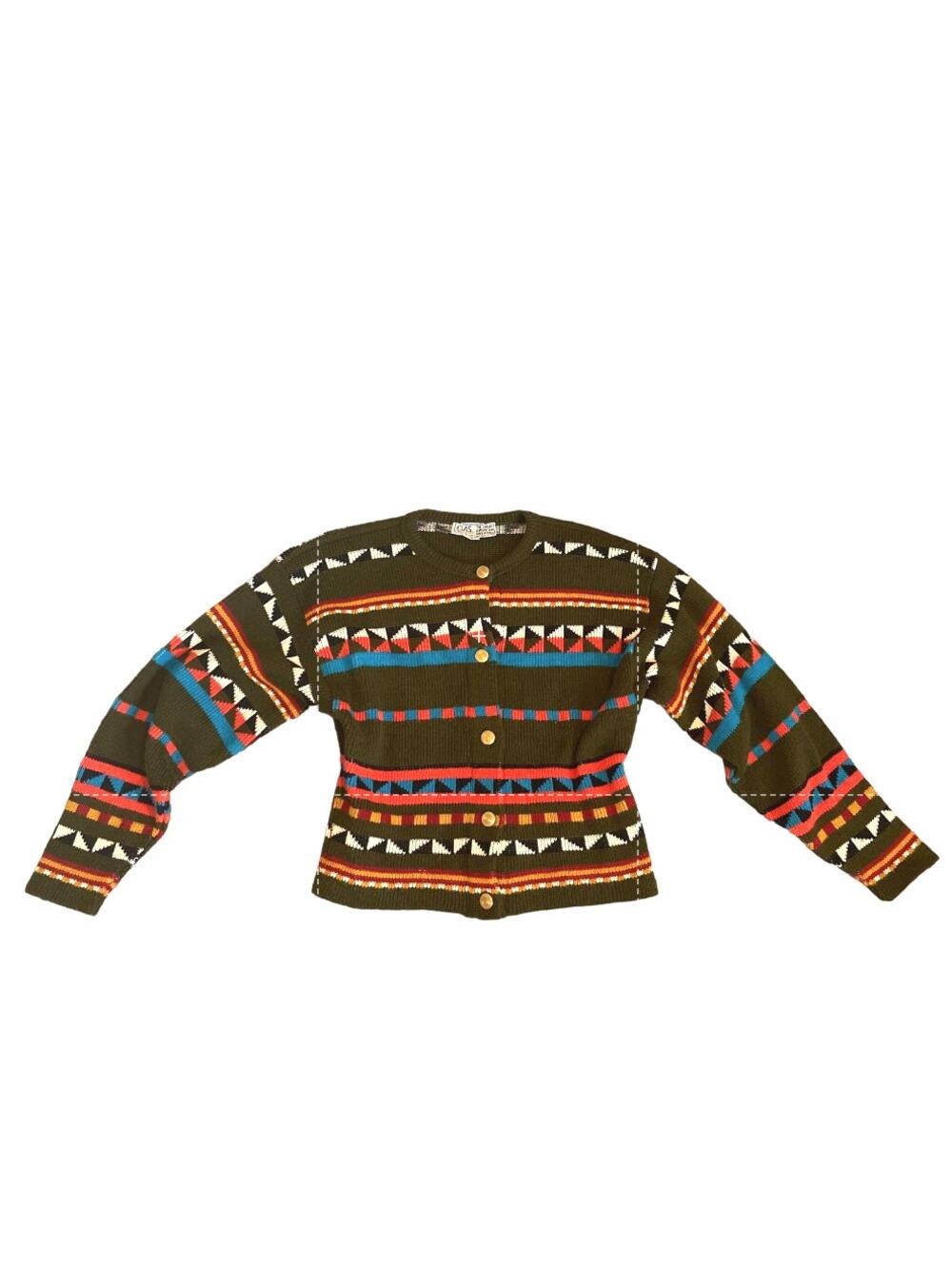 Vintage GAS Geometric Retro Sweater Made in 1989 | Button up Best fits size S-M
